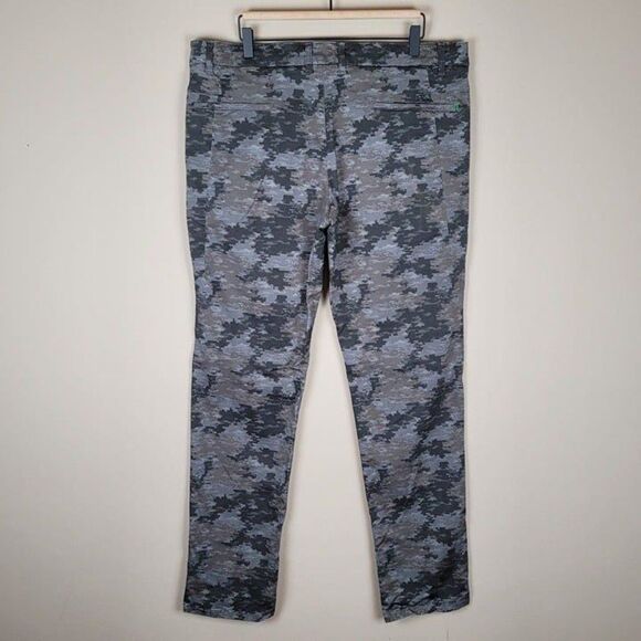 Hugo Boss Size 40 Leeman Slim Fit Digi Camo Performance Stretch Pants Black Gray - Picture 2 of 12